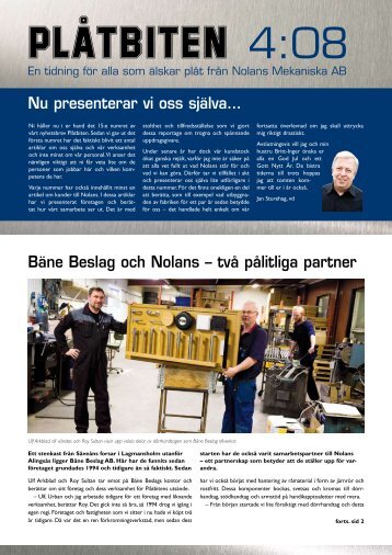 Plåtbiten 2008:04 - Nolans Mekaniska AB