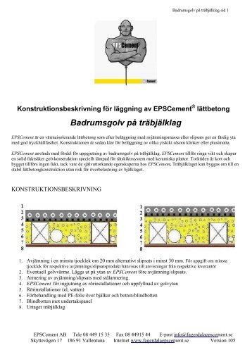 Badrumsgolv på träbjälklag - Fagerdala EPS System