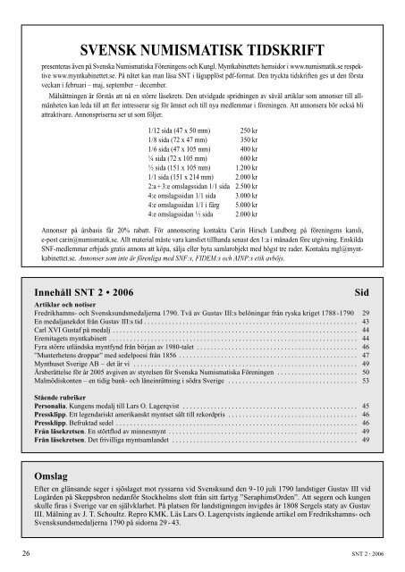 SNT 2/2006 - Svenska Numismatiska Föreningen