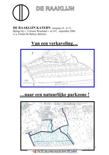 Van een verkaveling… …naar een natuurlijke parkzone ! - De Raaklijn