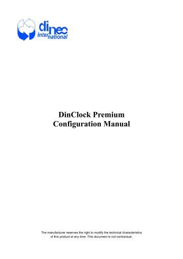 DinClock Premium Configuration Manual
