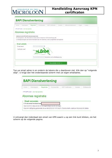 Handleiding Aanvraag KPN certificaten - Microloon