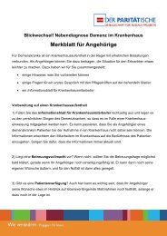 Merkblatt für Angehörige - Blickwechsel Demenz. Regional