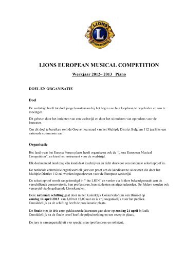 L E M C 11 Nederlands - Lions International District 112 A
