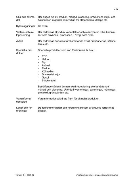 Handbok Teknikinformation (.pdf) - Fortifikationsverket