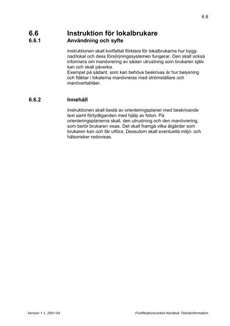 Handbok Teknikinformation (.pdf) - Fortifikationsverket