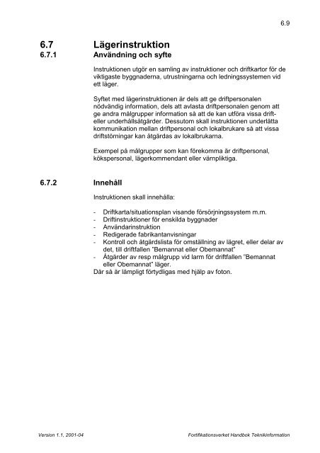 Handbok Teknikinformation (.pdf) - Fortifikationsverket