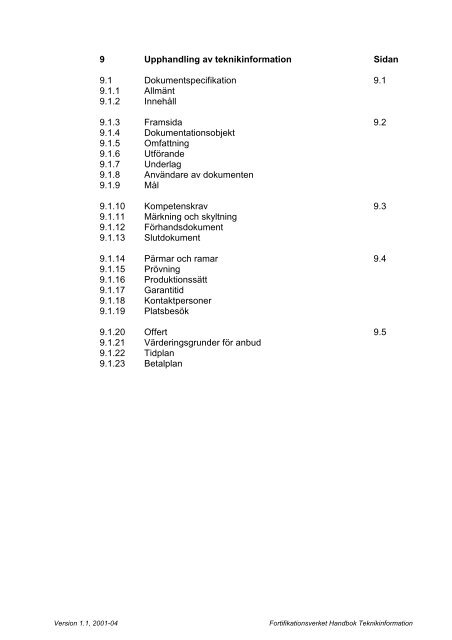 Handbok Teknikinformation (.pdf) - Fortifikationsverket