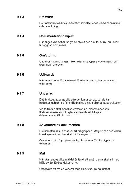 Handbok Teknikinformation (.pdf) - Fortifikationsverket