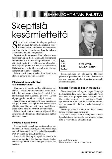 Skeptikko 45, 2/2000 - Skepsis ry