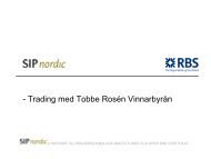 - Trading med Tobbe Rosén Vinnarbyrån - SIP Nordic