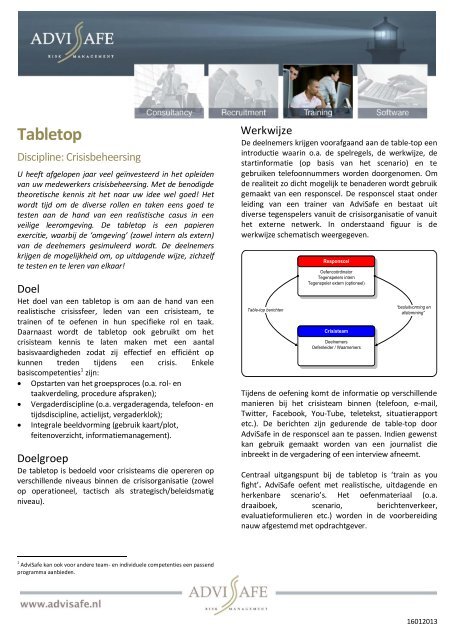 Table top oefening - AdviSafe