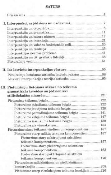 SATURS Priekšvārds I. Interpunkcijas jēdziens un uzdevumi ...