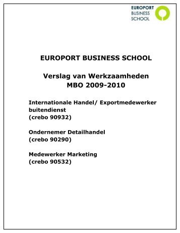 verslag van werkzaamheden voor het studiejaar 2009-2010 - Epbs