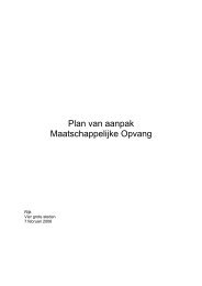 Plan van aanpak Maatschappelijke Opvang - Federatie Opvang