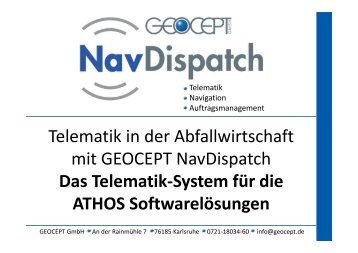 GEOCEPT NavDispatch_Telematik für ATHOS Softwarelösungen - ATHOS ...