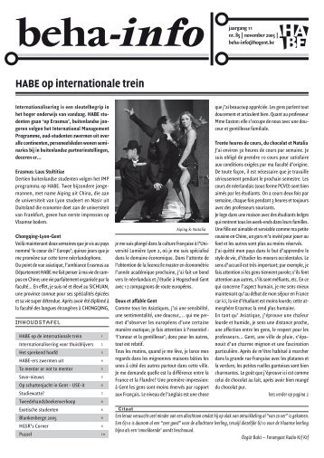 nov 2005 - HABE - Hogeschool Gent