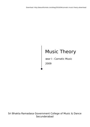 Carnatic Music Theory - Download: Carnatic Music Theory notes