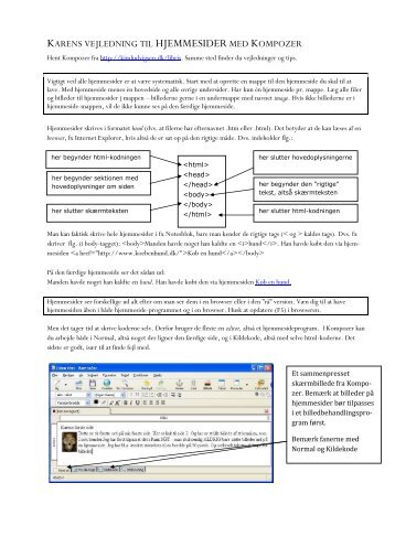 karens vejledning til hjemmesider med kompozer - Ainsha.dk