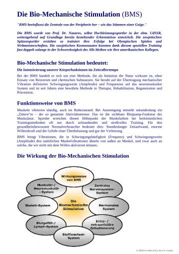 Die Bio-Mechanische Stimulation (BMS) - ATLASBALANCE