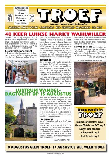 48 KEER LUIKSE MARKT WAHLWILLER - Weekblad Troef