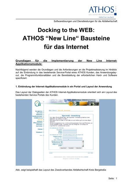 Docking to the WEB: ATHOS “New Line“ Bausteine für das Internet