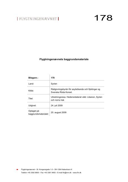 Flygtningenævnets baggrundsmateriale