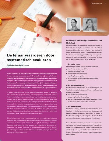 De leraar waarderen door systematisch evalueren - Voion