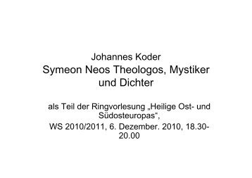 Symeon Neos Theologos, Mystiker und Dichter