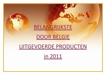 Belangrijkste Belgische exportproducten - ABH