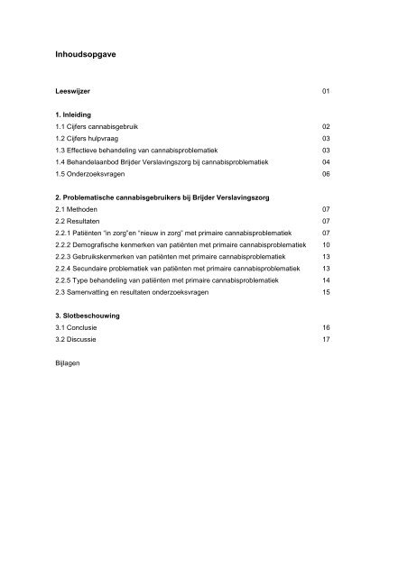 Cannabisgebruik en hulpverlening 2008 - Brijder