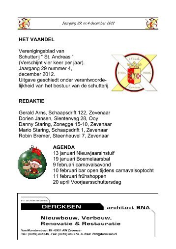 Het Vaandel 2012 - December - Schutterij St. Andreas 't Grieth ...
