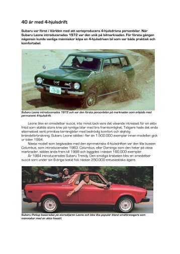40 år med 4-hjulsdrift - Subaru
