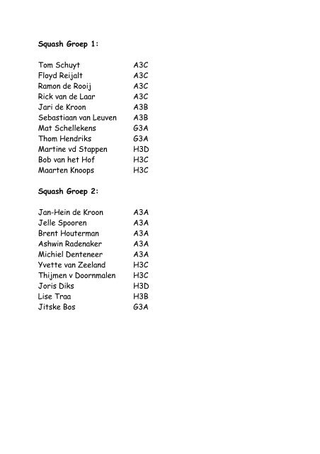 Indeling sportdag klas 3 ochtendprogramma