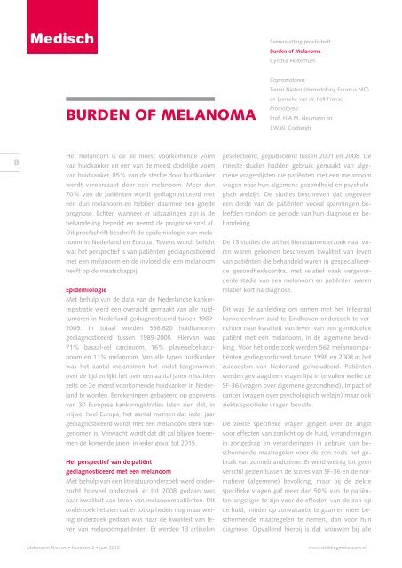Melanoomnieuws nr 2 2012.pdf - Stichting Melanoom - Nfk