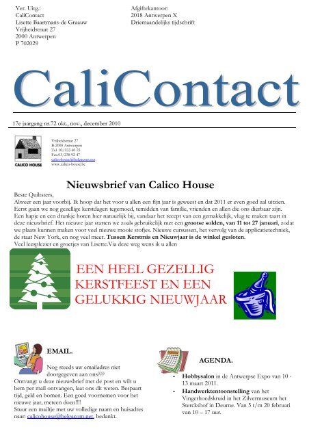 een heel gezellig kerstfeest en een gelukkig nieuwjaar - Calico House