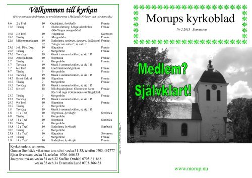 Morups kyrkoblad - Morups församling