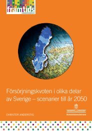 Försörjningskvoten i olika delar av Sverige – scenarier till år 2050