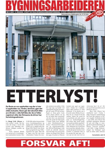 Bygningsarbeideren nr 3 - 2007.pdf - Oslo Bygningsarbeiderforening