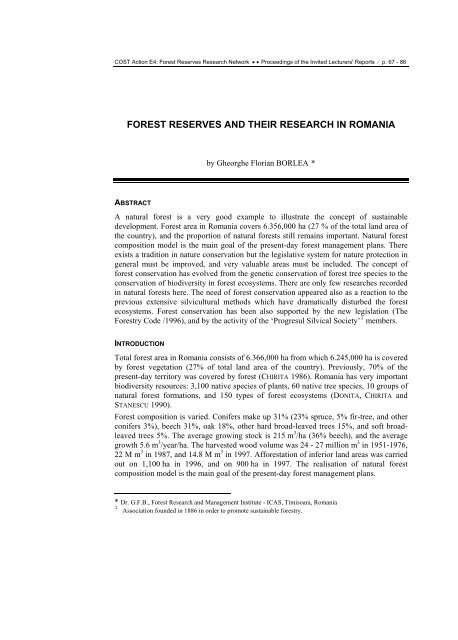 VIRGIN FORESTS AND FOREST RESERVES IN ... - Natura 2000