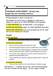 PARAGRAPH DEVELOPMENT: Writing topic ... - City Lit Moodle