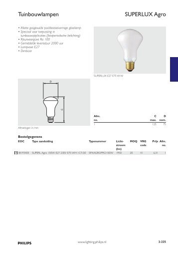 Tuinbouwlampen SUPERLUX Agro - Relamp Service Nederland