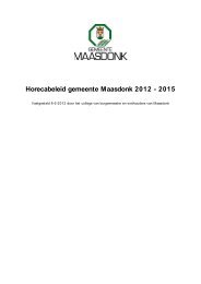 Horecabeleid gemeente Maasdonk 2012 - 2015