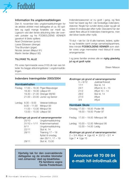 Hornbæk Idrætsforening Hornbæk Idrætsforening - 3100.dk