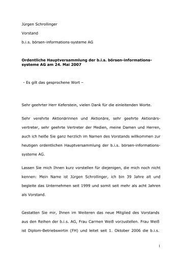 1 Jürgen Schrollinger Vorstand b.i.s. börsen-informations ... - Vwd