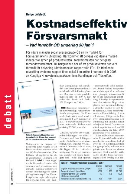 Nr 2/ 2009 Årgång 121 - Allmänna Försvarsföreningen