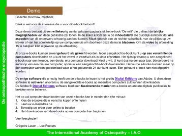 Demo - Osteopedia - The International Academy of Osteopathy