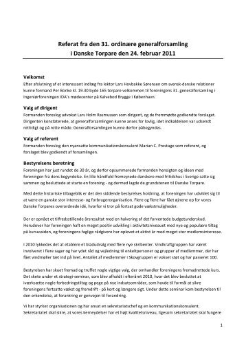 Referat fra den 31 - Danske Torpare