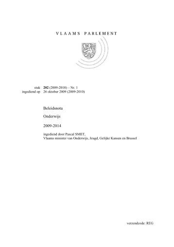 Beleidsnota Onderwijs 2009-2014 - Vlaamse Ouderenraad