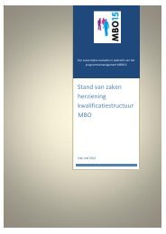 Stand van zaken herziening kwalificatiestructuur MBO - MBO15